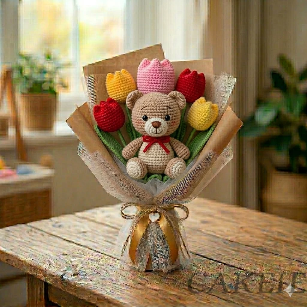 Teddy Bear Crochet Bouquet